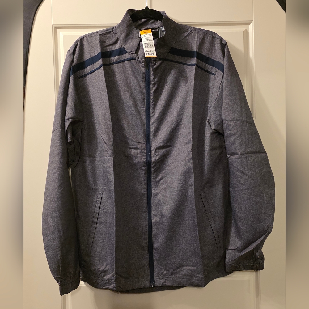 Mens Small - Holloway Raider Lightweight Jacket Grey/Navy